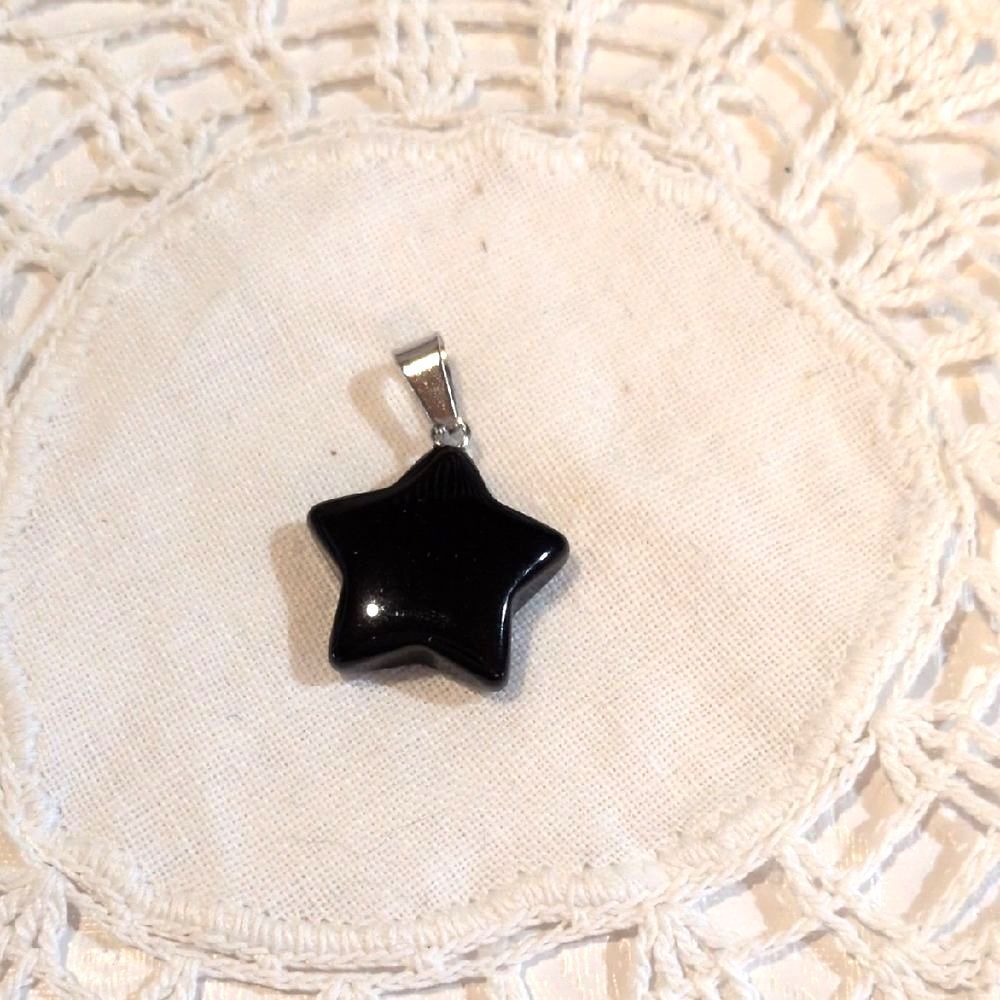 Black Star Pendant Necklace - Women Jewelry NEW!